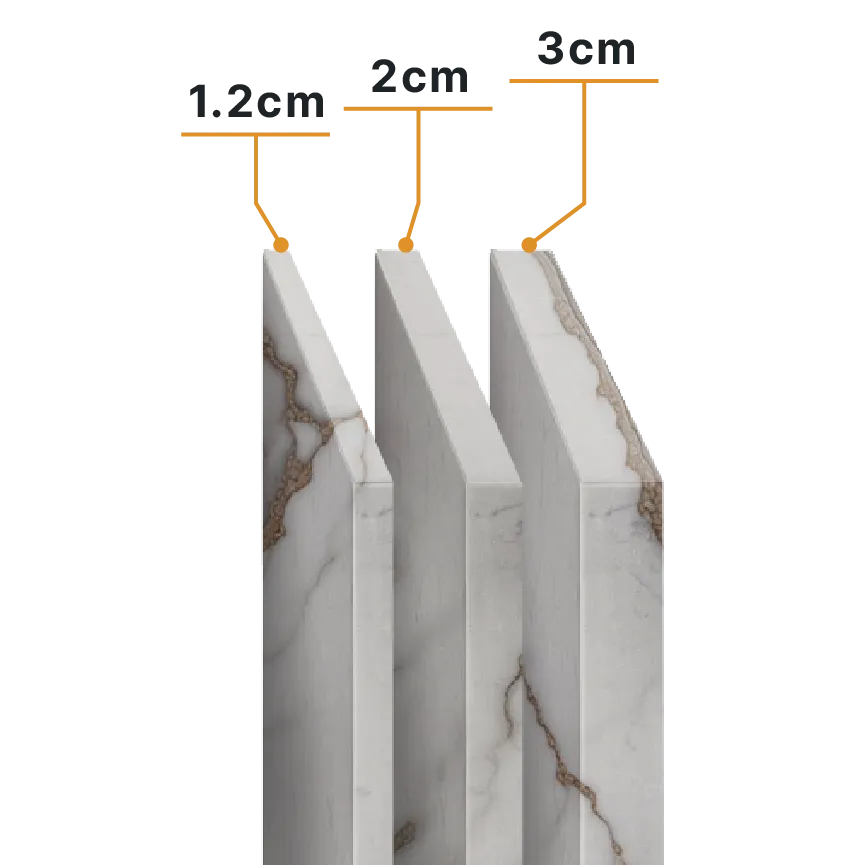 Standard thickness for natural stone, marble, granite, quartzite | Billings Montana Countertops